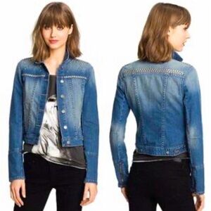 PAIGE - Colbie Denim Studded Denim Jacket in Freedom